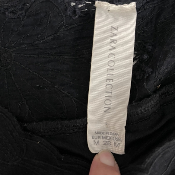 2/$30 ZARA Embroidered Meshed Cutout Dress Medium Black Round Hem #7282 - Picture 11 of 12